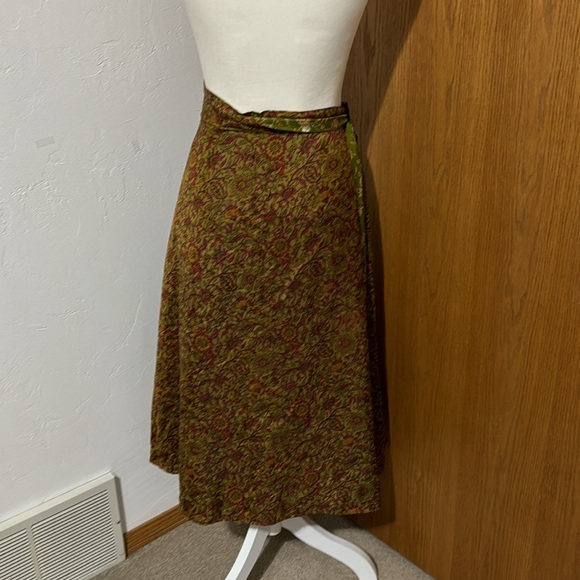 No brand reversible silk boho floral wrap skirt size OS - Picture 7 of 12